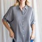 COLLARD PIN STRIPE SS