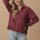 PEPLUM SOLID MAROON TOP