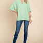 SHAWL COLLAR ALOE TOP