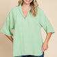 SHAWL COLLAR ALOE TOP