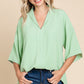 SHAWL COLLAR ALOE TOP