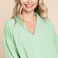 SHAWL COLLAR ALOE TOP