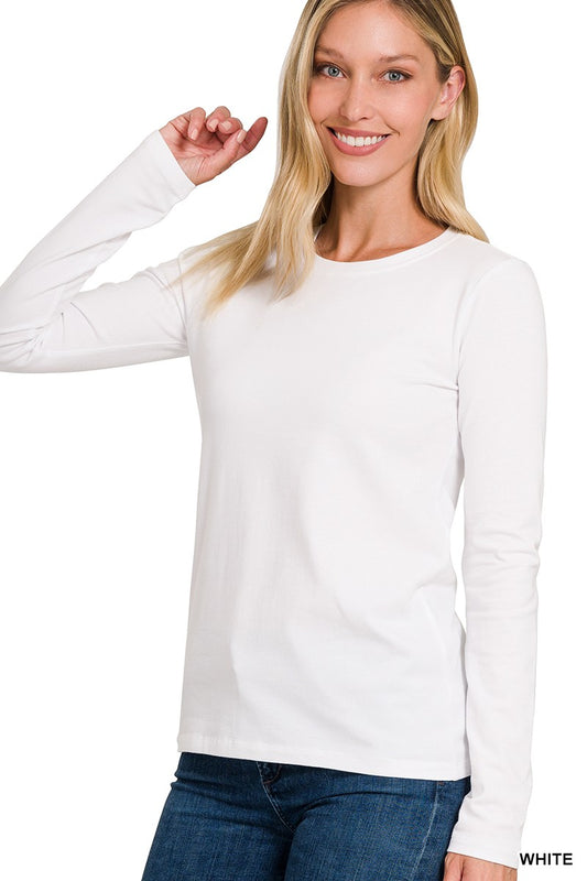 COTTON CREW WHITE LS