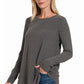 Round Hem Neck LS Top