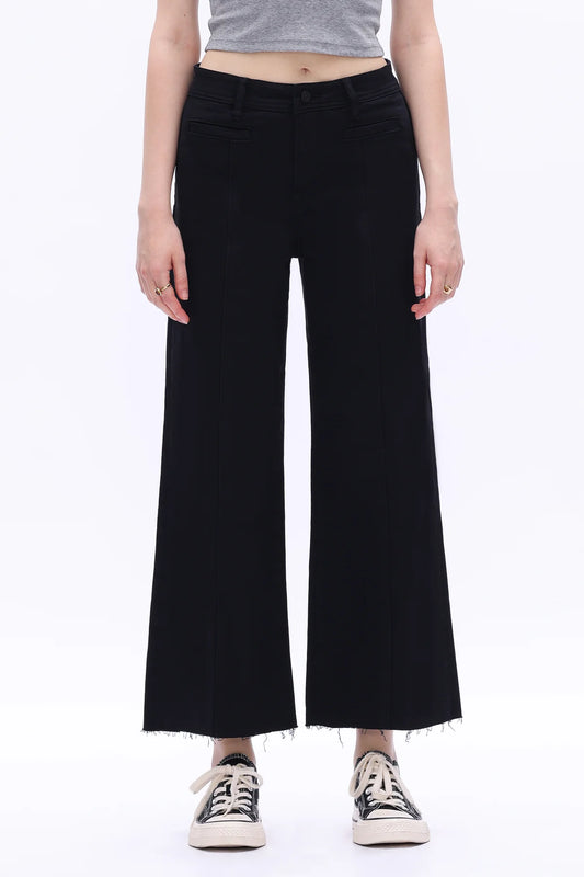 HR WIDE LEG BLACK JEAN