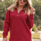 MILEY 1/4 ZIP MAROON PULLOVER