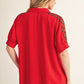 LEOPARD CONTRAST RED TOP
