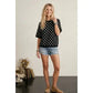 POLKA DOT KNIT BLACK/WHITE TOP