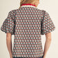 FLORAL RUFFLE BROWN TOP