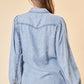 DENIM POCKET SNAP LS