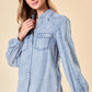 DENIM POCKET SNAP LS