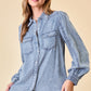 DENIM POCKET SNAP LS