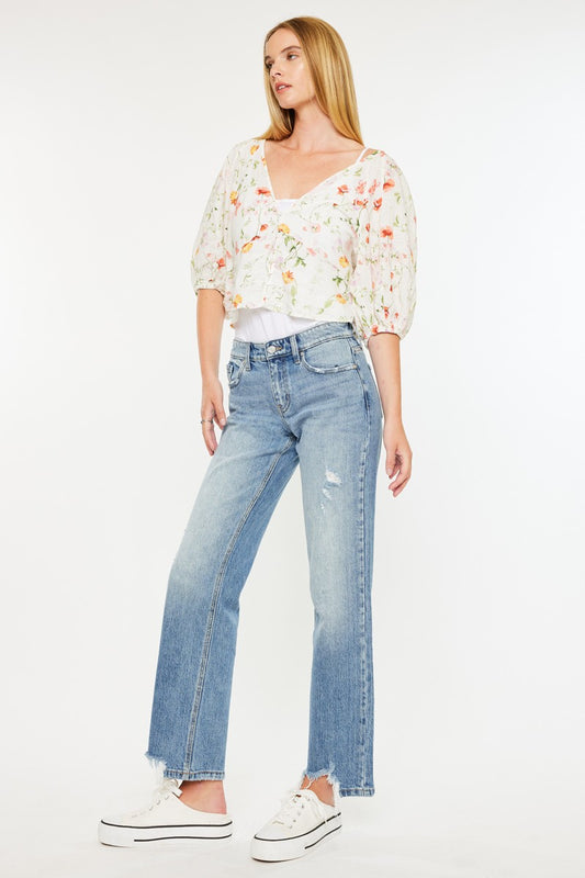 KANCAN MID RISE TRUE STRAIGHT JEAN