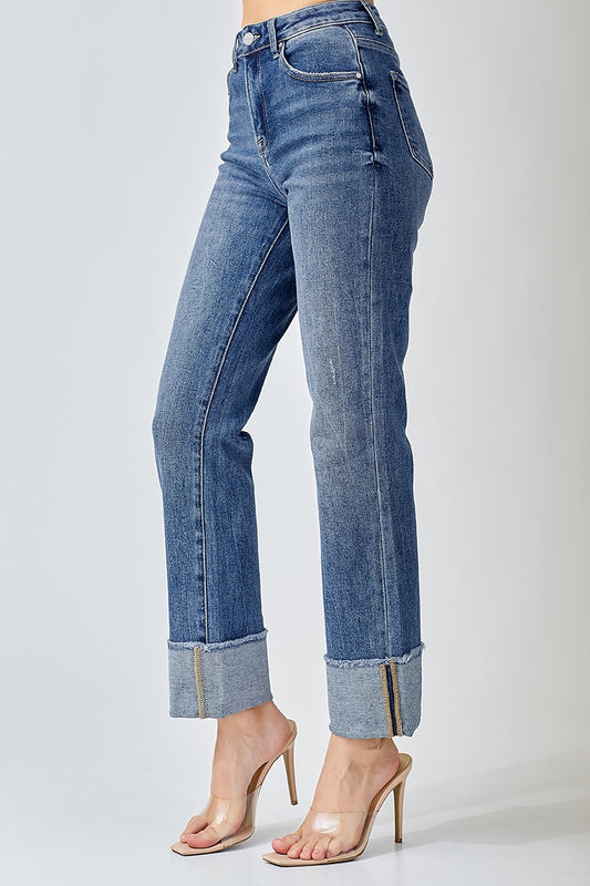 RISEN HR STRAIGHT CUFFED JEAN