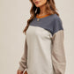 COLOR BLOCK FLEECE PULLOVER-L