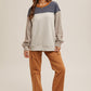 COLOR BLOCK FLEECE PULLOVER-L