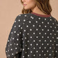 POLKA DOT CHARCOAL LS TOP