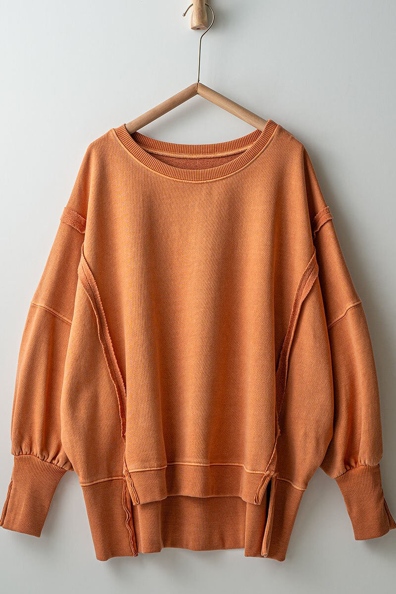 WASHED BURNT SIENNA SWEATER