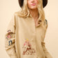 COWGIRL EMB CAMEL BUTTON DOWN