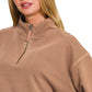 HALF ZIP DARK CAMEL TOP