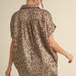 LEOPARD BLK COLLAR TOFFEE TOP