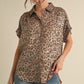 LEOPARD BLK COLLAR TOFFEE TOP