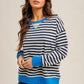 CREW NECK NAVY STRIPE LS