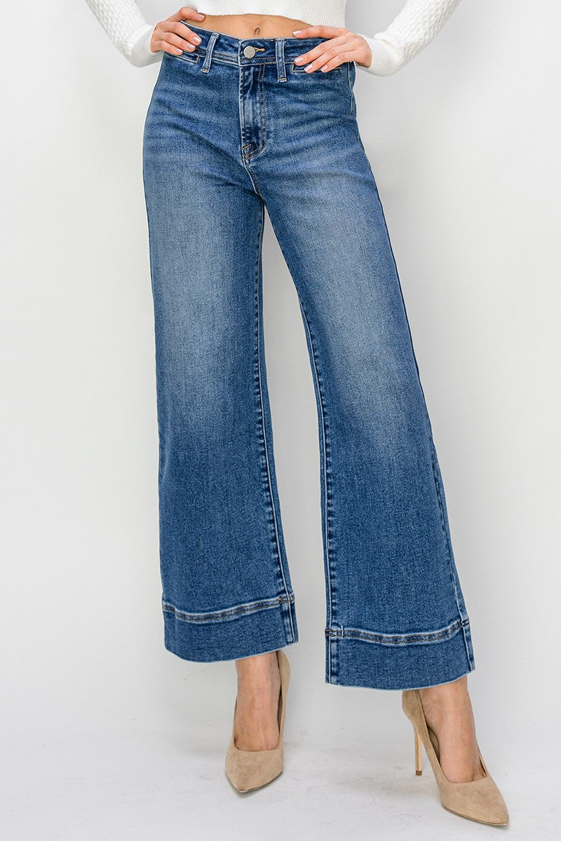 HIGH RISE CROP WIDE JEAN