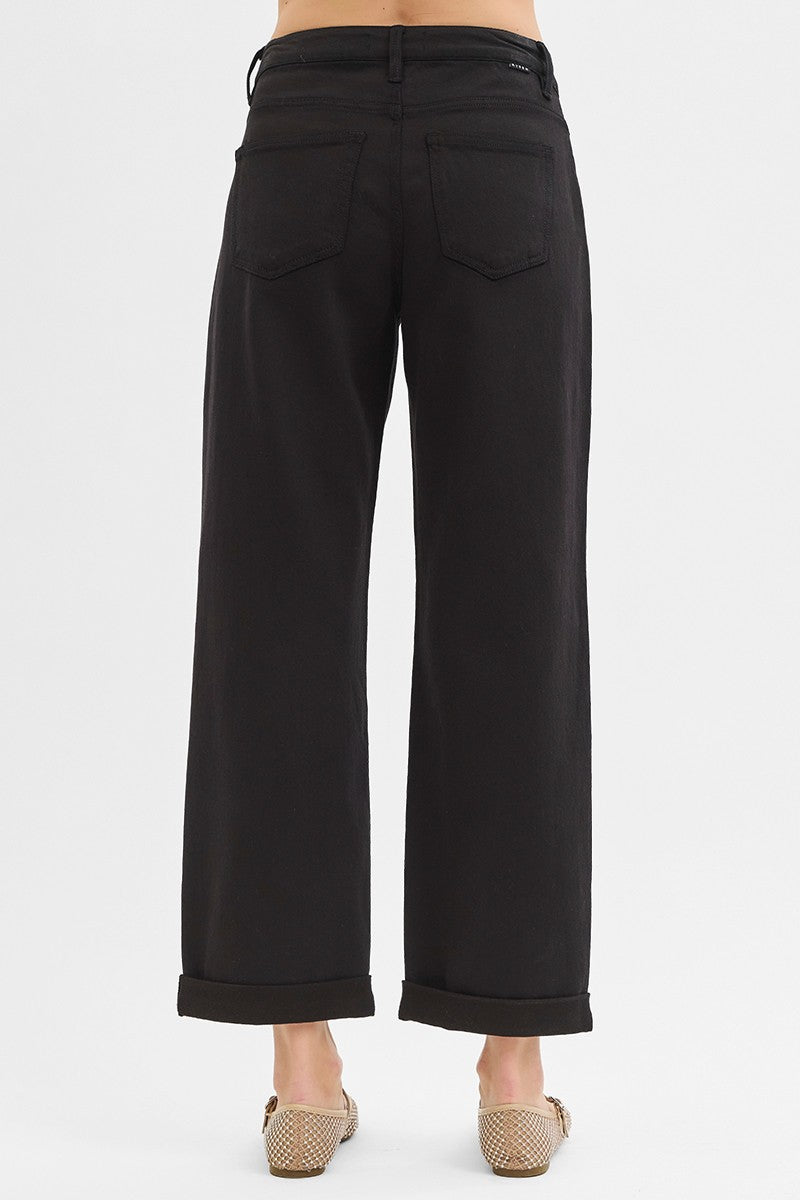 MR ANKLE BARREL BLACK JEAN