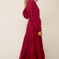 SOLID WINE WOVEN DRESS