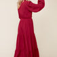 SOLID WINE WOVEN DRESS