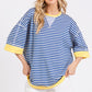 STRIPED OVERSIZED ROYAL TOP