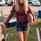 POLKA DOT MAROON/WHT MESH