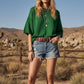 GREEN SWEATER SS TOP