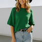 GREEN SWEATER SS TOP