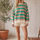 TERRY COMBO LONG SLEEVE GREEN/RUST TOP