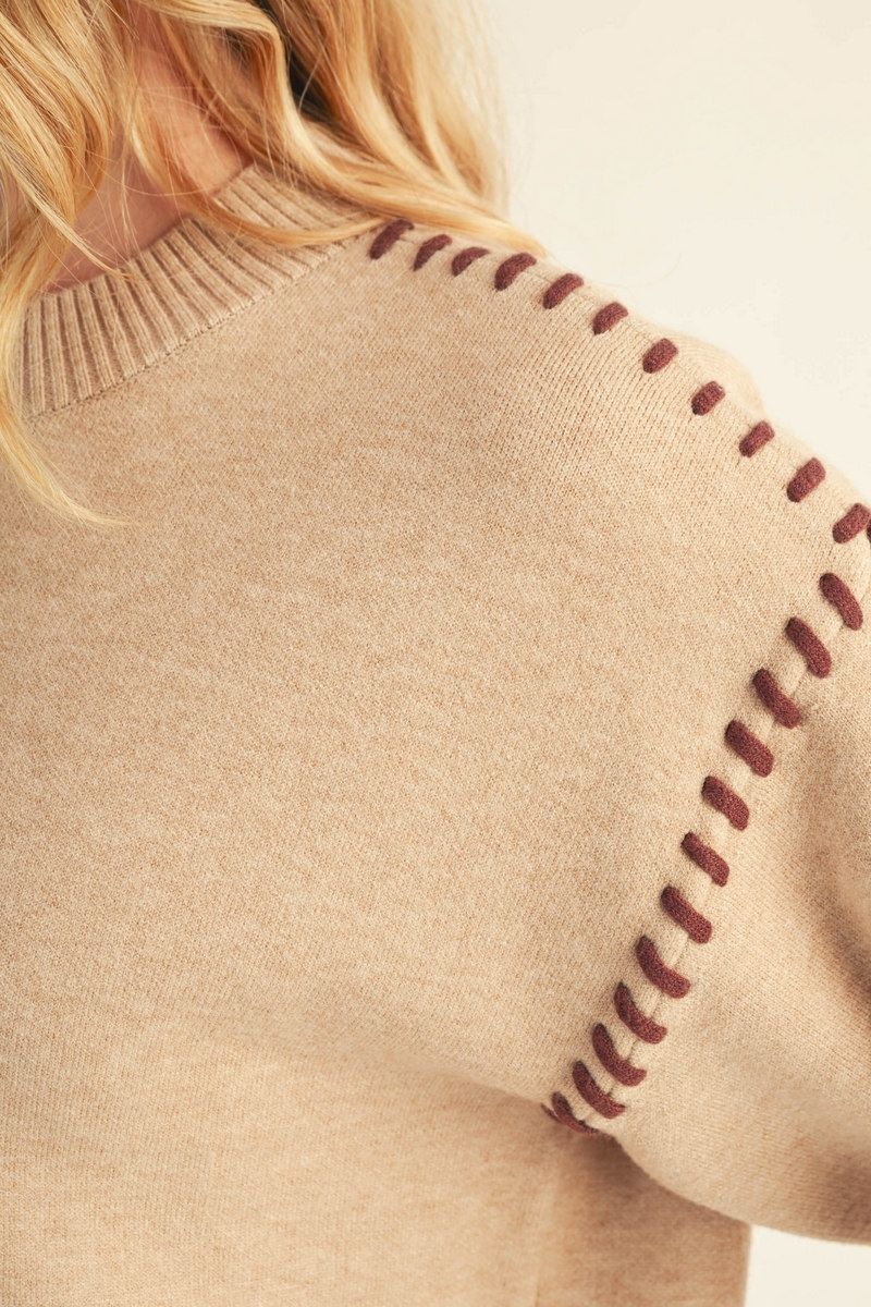 STITCH SEAM OATMEAL TOP
