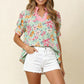 COLOR BLOCK FLORAL TOP