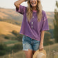 STRIPE OVERSIZED PINK/ROYAL TOP