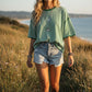 STRIPE OVERSIZED GREEN/WHITE TOP