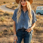 FRAY TRIM DENIM TOP