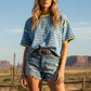 STRIPED RELAXED BLUE TOP