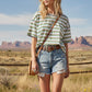IVORY STRIPED RELAXED TOP