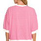 STRIPED BANDED HOT PINK TOP