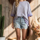 STRIPED OVERSIZED LILAC TOP