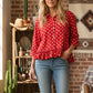 POLKA DOT PEPLUM RED TOP