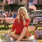 POLKA DOT PEPLUM RED TOP