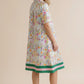 FLORAL BAND MULTI-COLORED DRESS