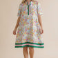 FLORAL BAND MULTI-COLORED DRESS