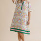 FLORAL BAND MULTI-COLORED DRESS